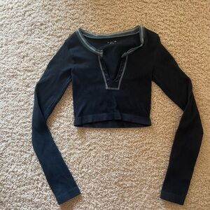 Urban Outfitters Black Long Sleeve Crop Top